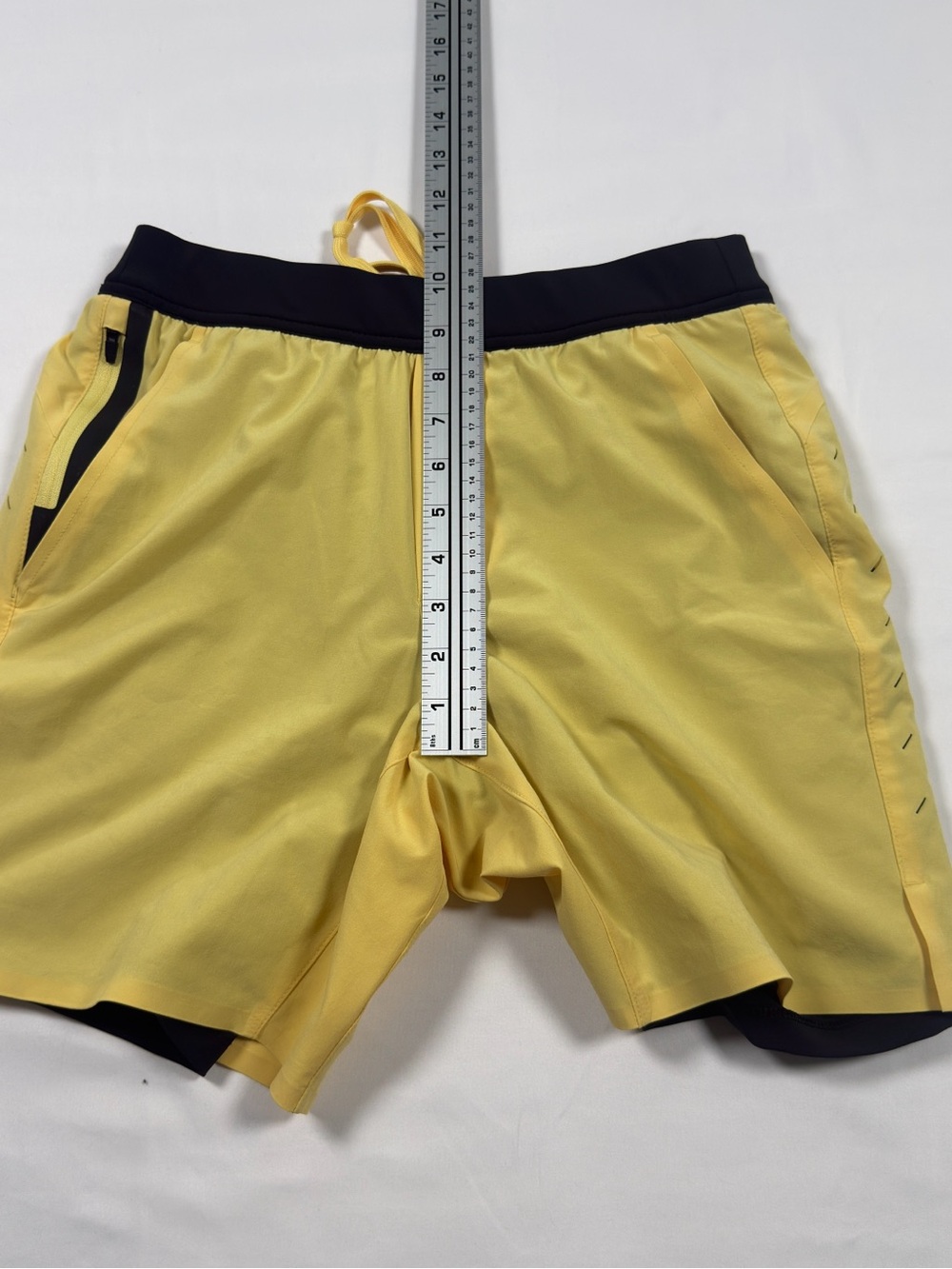 Ten Thousand Yellow Interval Shorts with Black Waistband and Liner - Picture 8 of 8